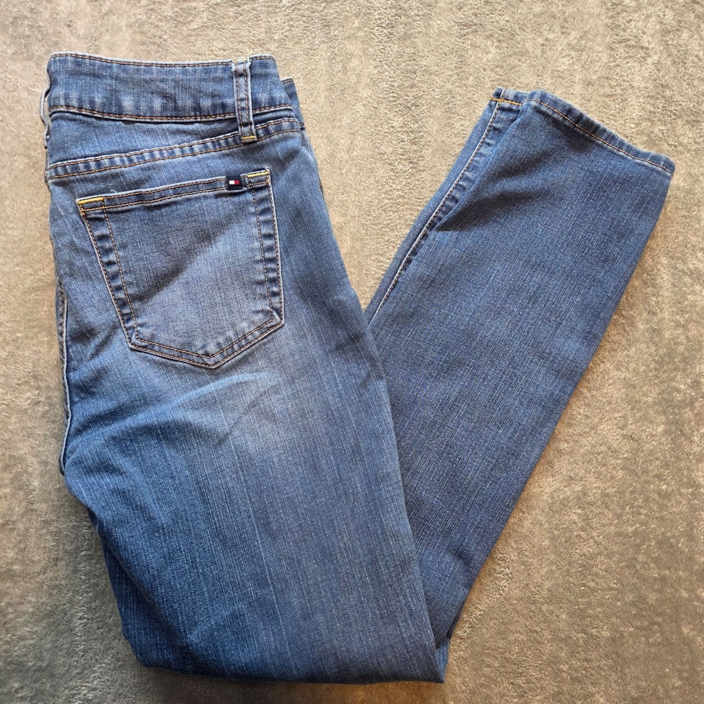 Tommy Hilfiger Curve Skinny Jeans Womens 4 Blue Medium Wash Mid Rise Denim